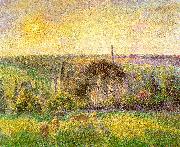 Camille Pissaro Countryside and Eragny Church and Farm oil painting on canvas
